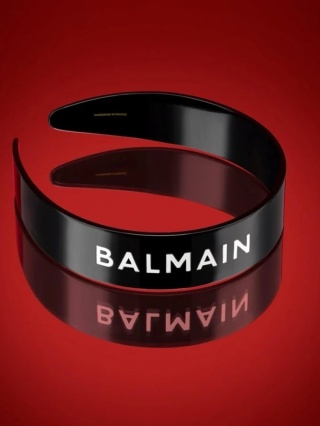 Czarna opaska z octanu celulozy Balmain