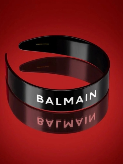 Czarna opaska z octanu celulozy Balmain